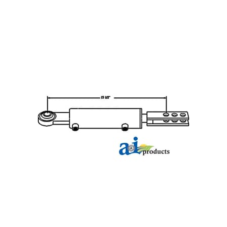 A & I Products Hydraulic Side Link Cylinder, Cat 0 Base End w/ Clevis Rod End (2" Bore) 22" x6" x6" A-SLH101